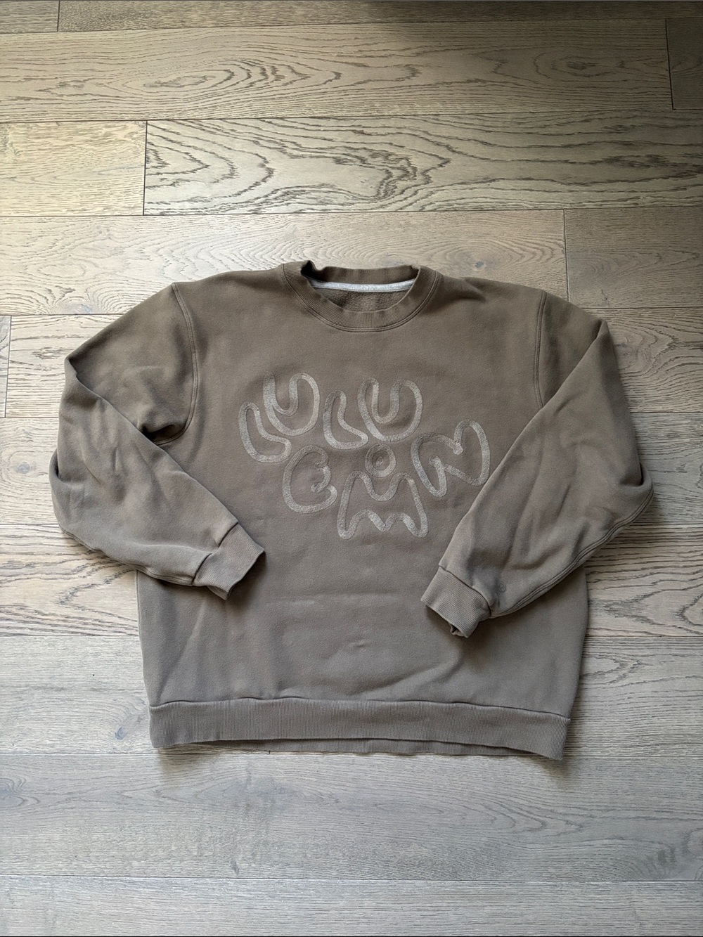 Men's Taupe Graphic Crewneck Sweatshirt